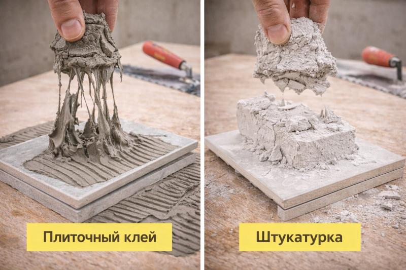 Что прочнее - плиточный клей или штукатурка?